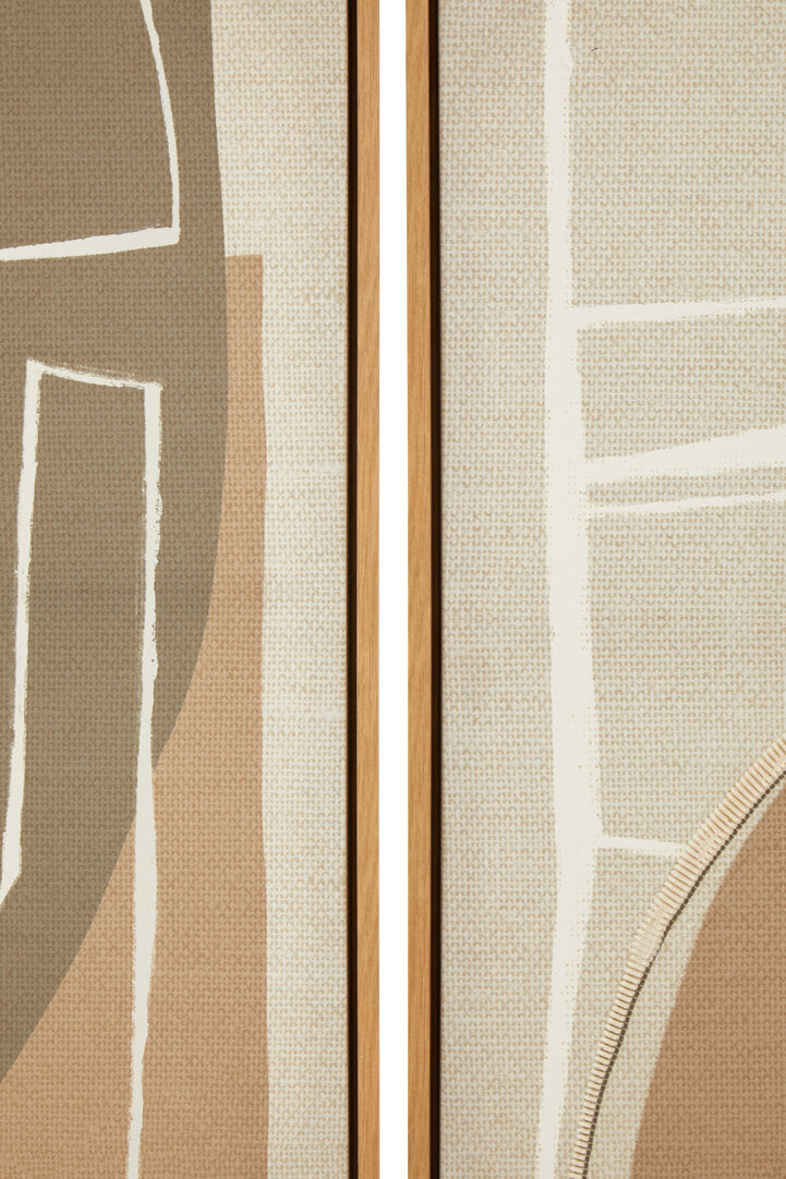 Noah Set of 2 Neutral Abstract Canvas Wall Art