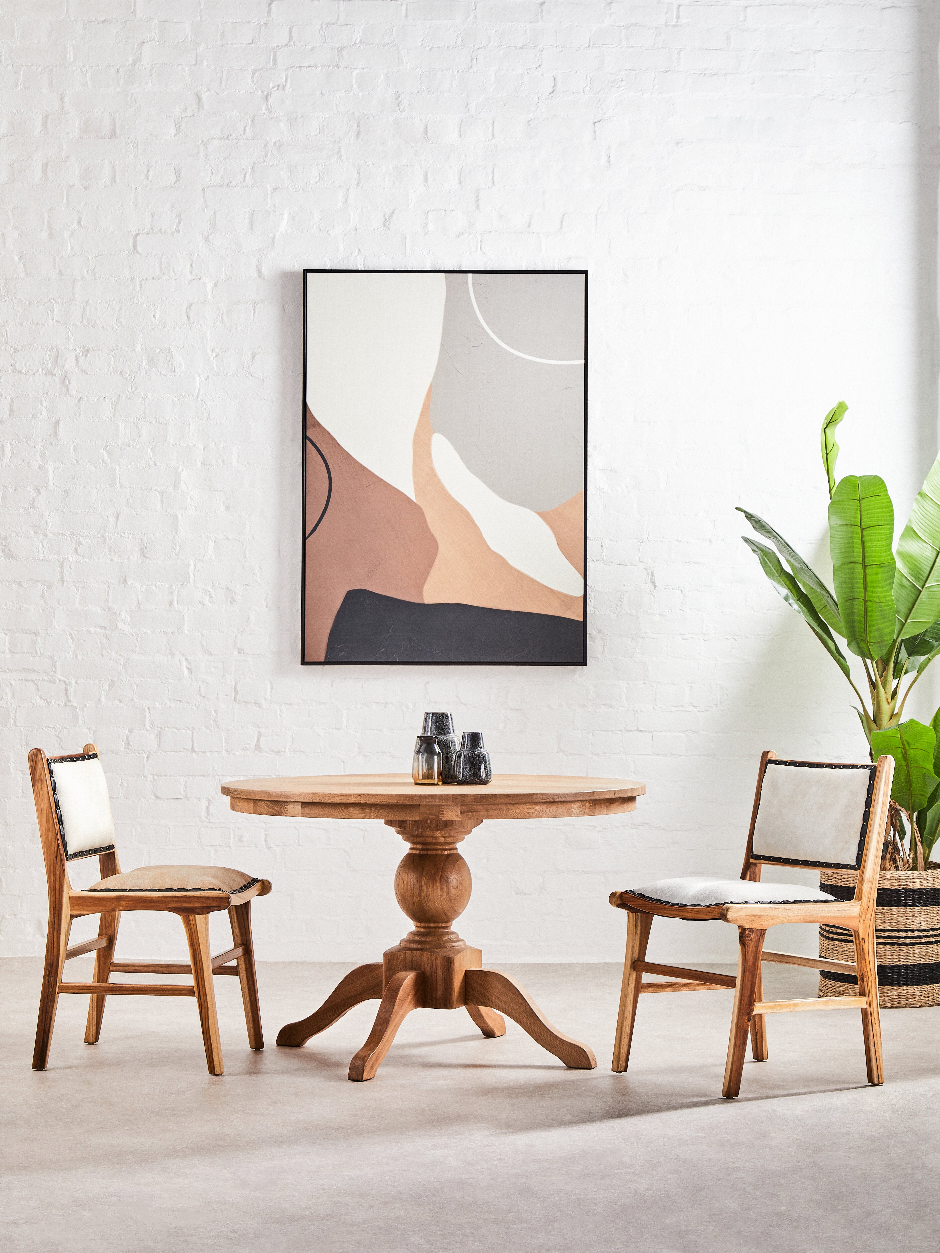 Noah Neutral Abstract Canvas Wall Art