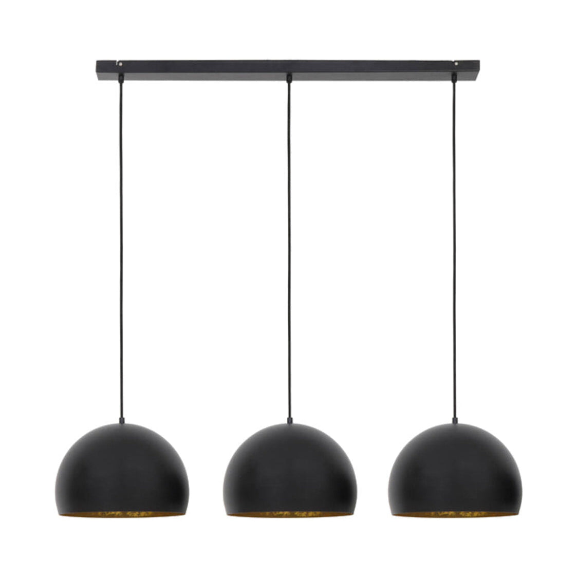 Jaicey Matt Black/Gold Metal 3 Light Pendant Light