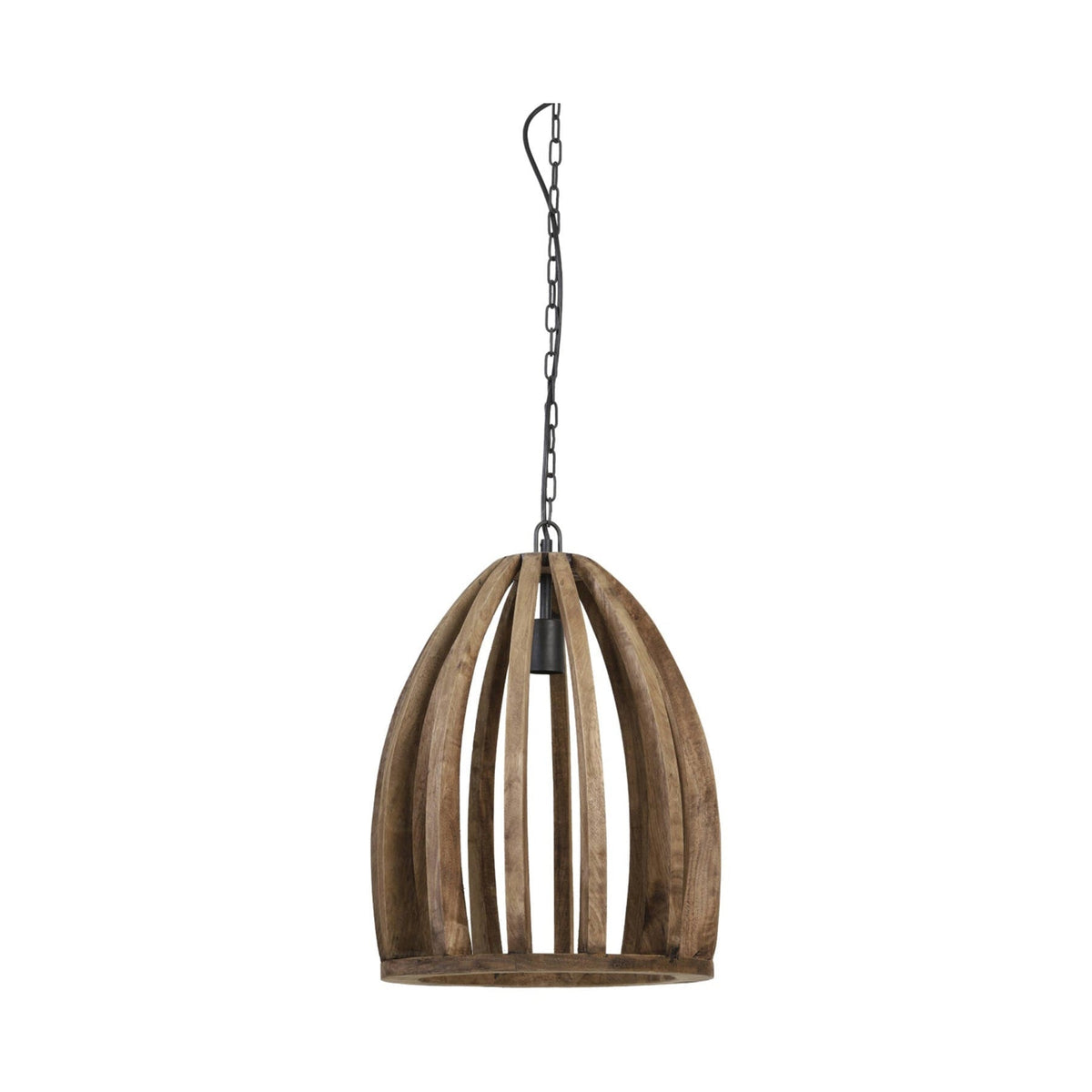 Haranka Dark Brown Wood Pendant Light 38cm