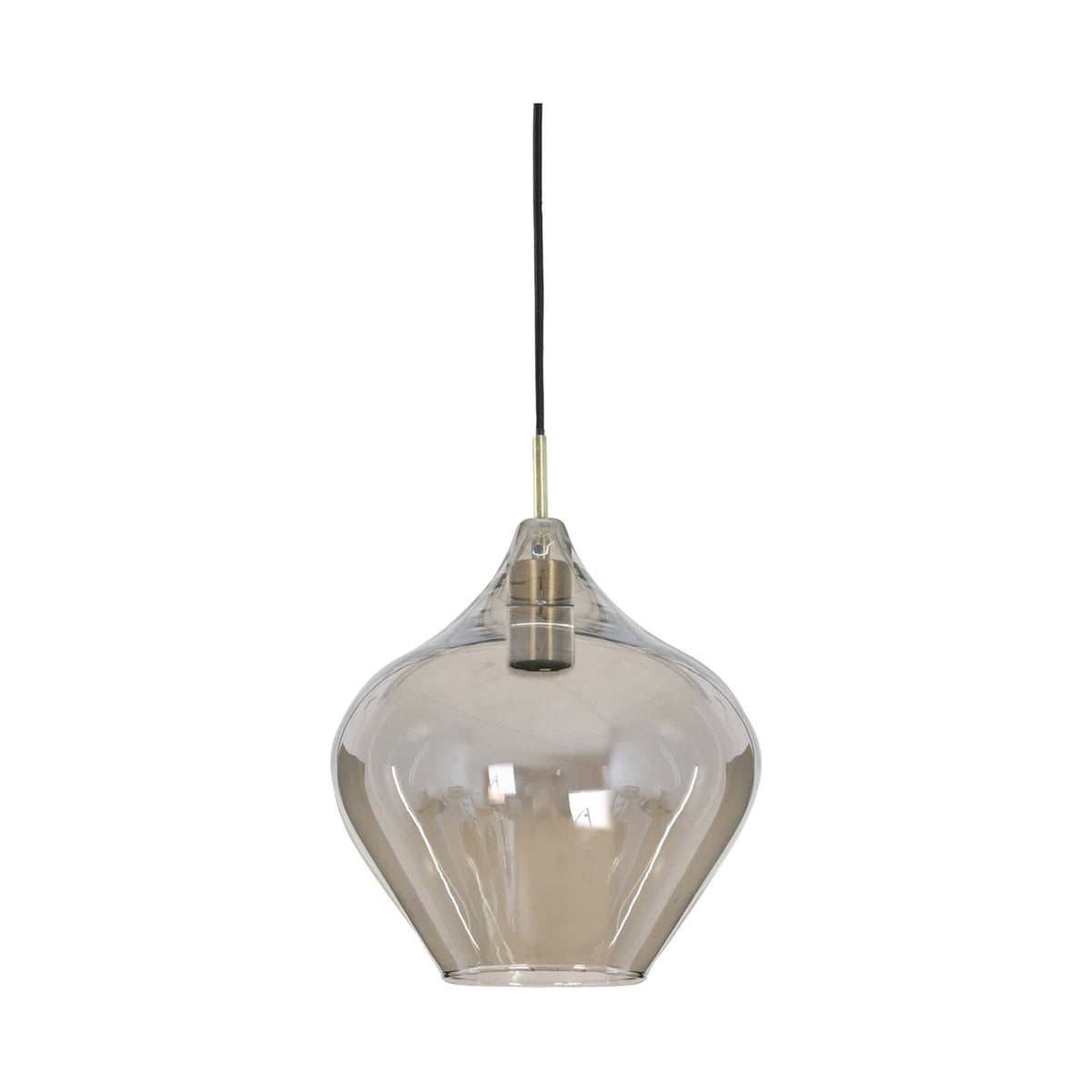 Rakel Antique Bronze & Smoked Glass Pendant Light 27cm