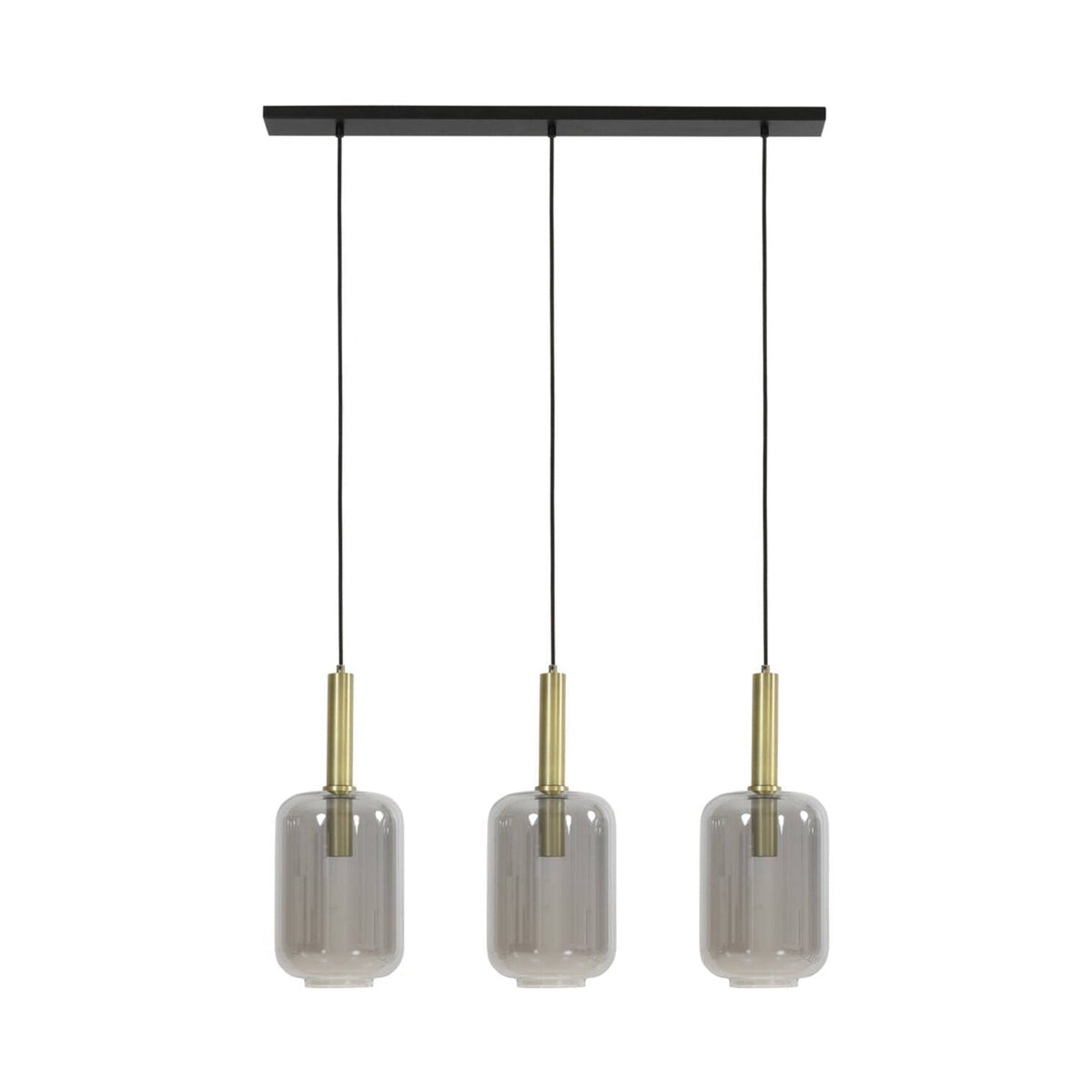 Lekar Antique Bronze & Smoked Glass 3 Light Pendant Light