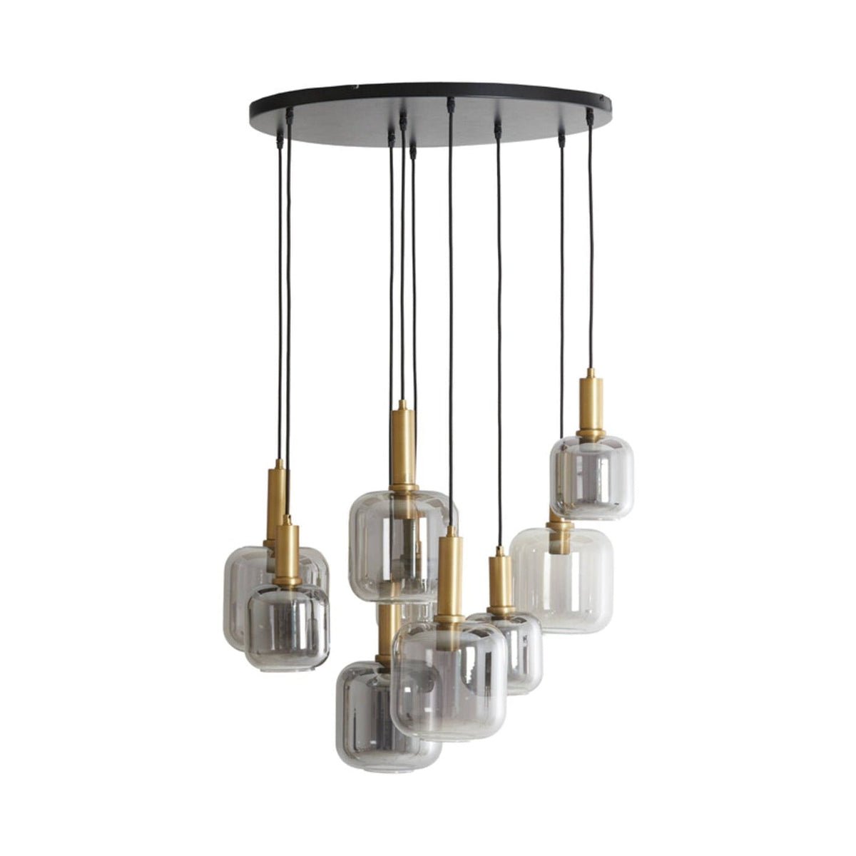 Lekar Antique Bronze & Smoked Glass 9 Light Pendant Light