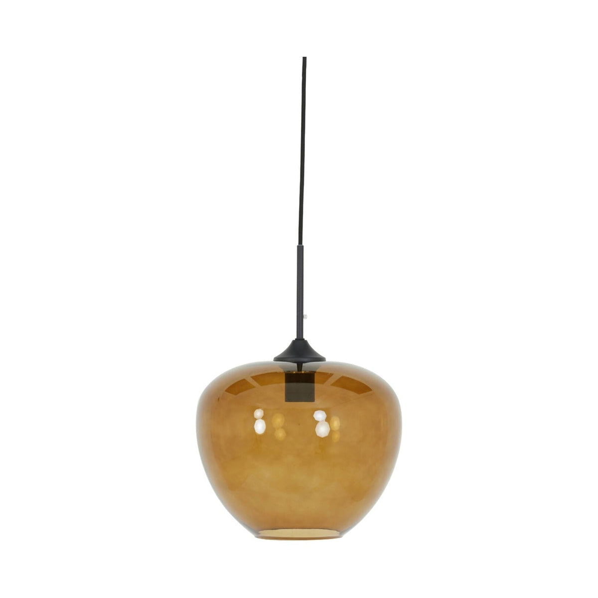 Mayson Brown Glass & Black Pendant Light 30cm