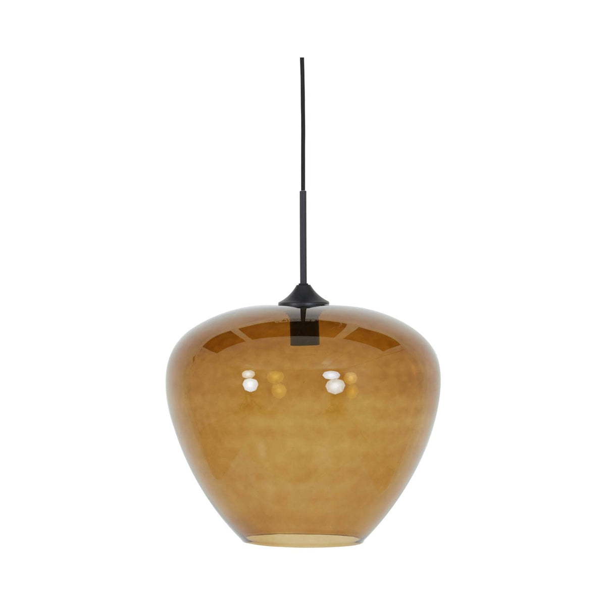 Mayson Brown Glass & Black Pendant Light 40cm