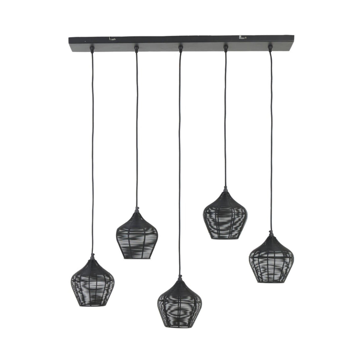 Alvaro Matt Black Metal 5 Light Pendant Light