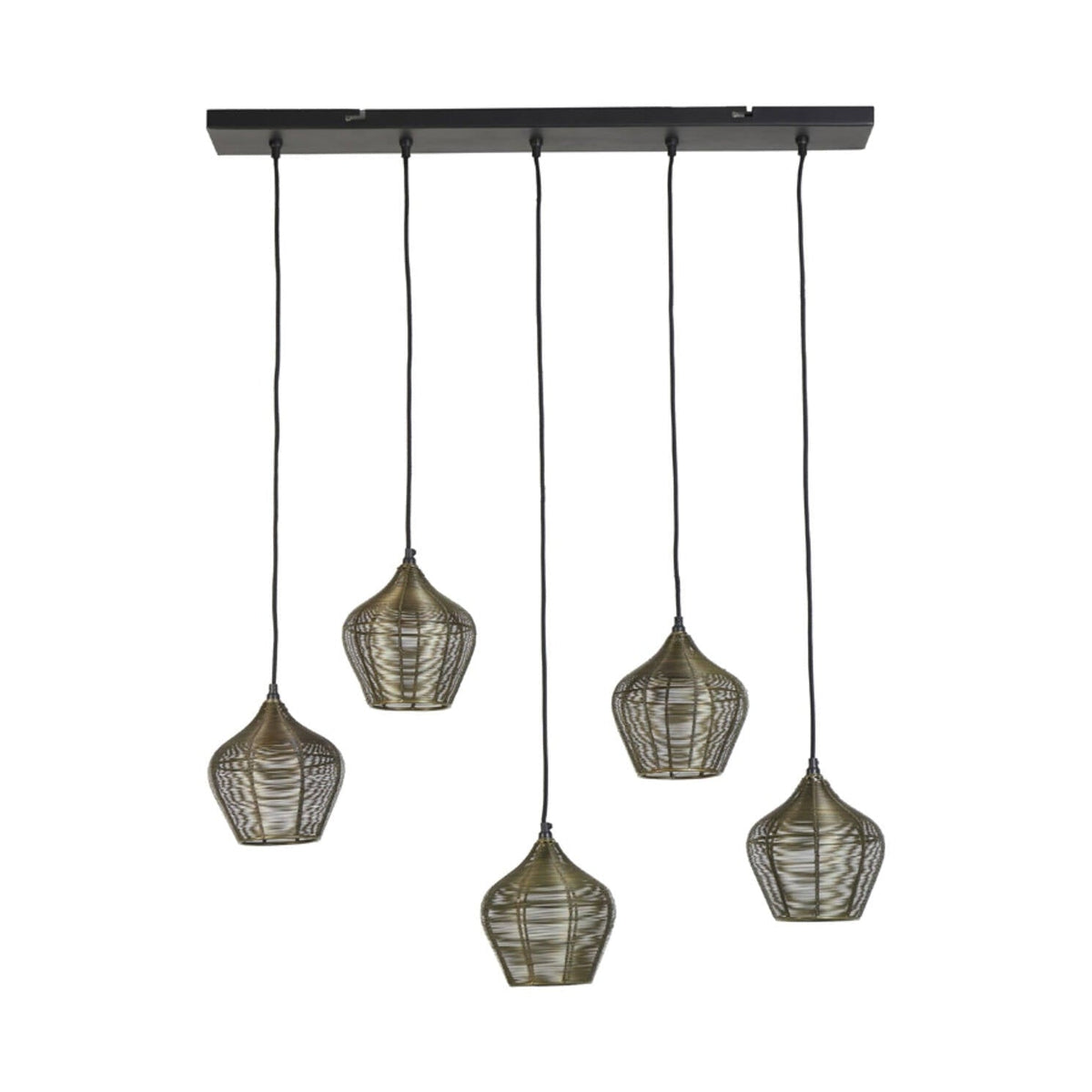 Alvaro Antique Bronze Metal 5 Light Pendant Light