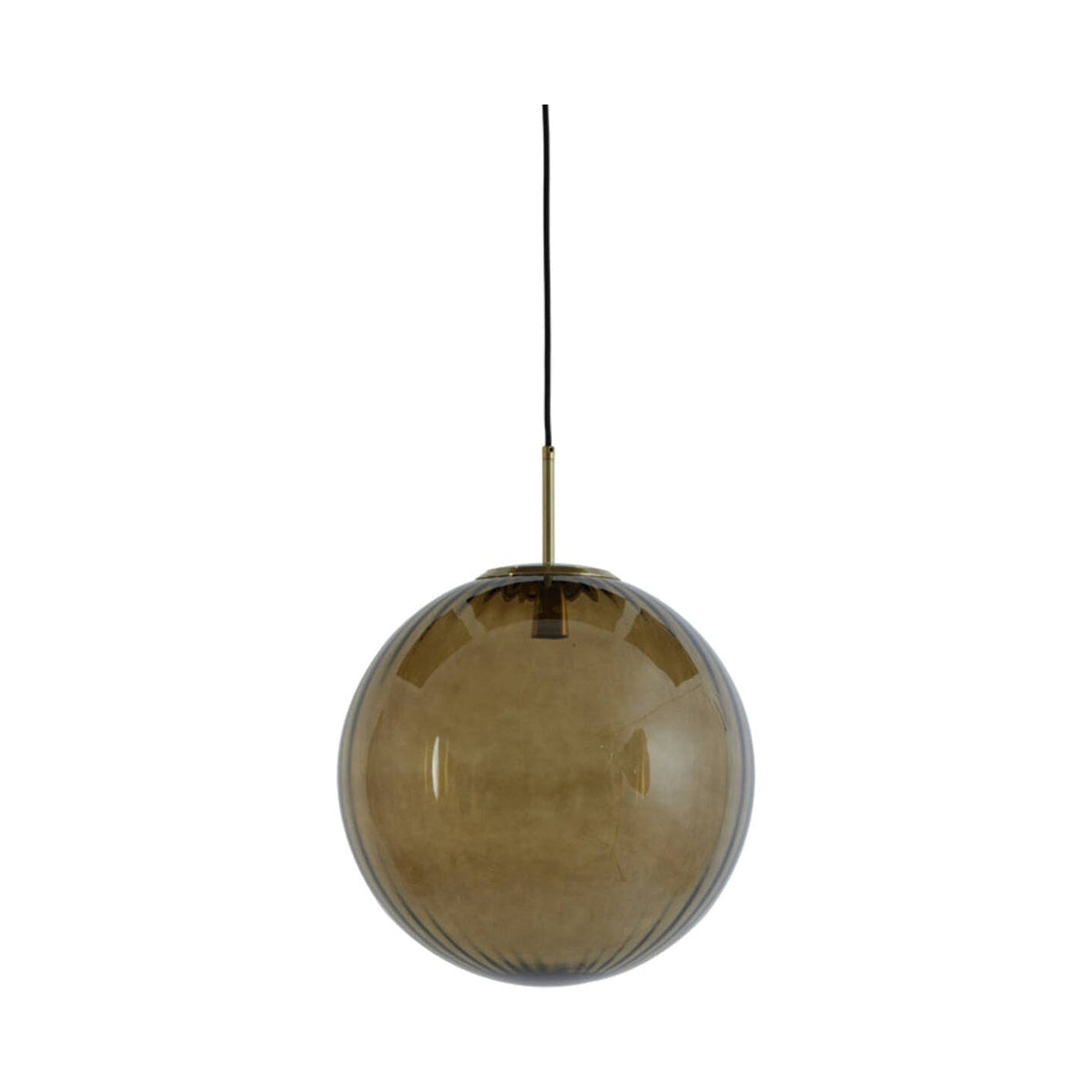 Magdala Brown Glass & Gold Pendant Light 40cm