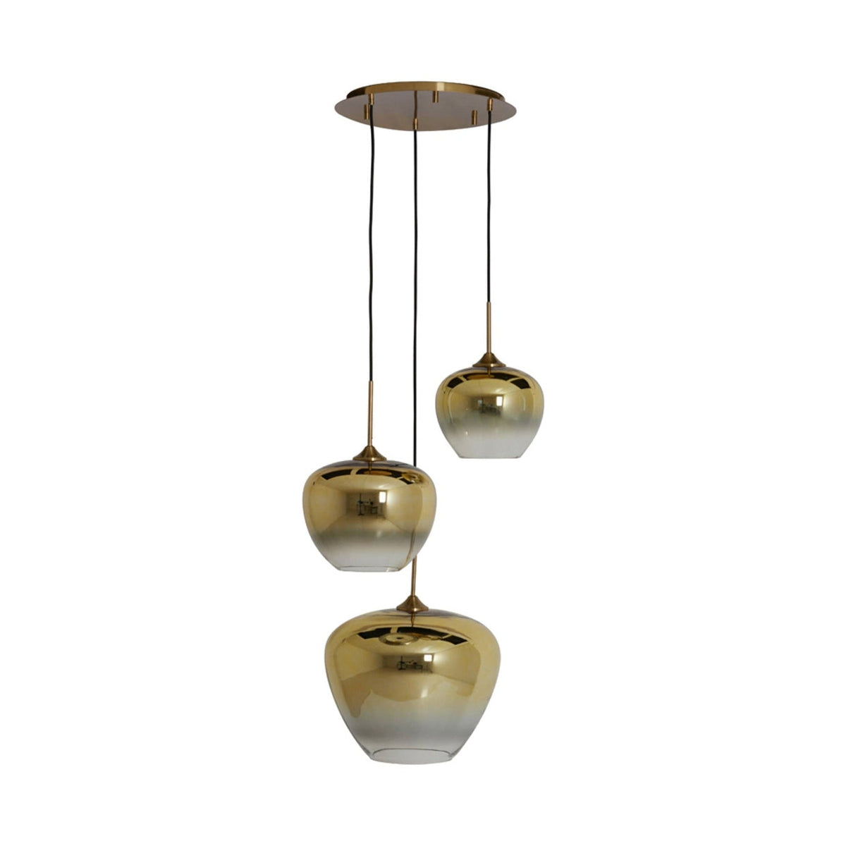 Mayson Gold & Clear Glass 3 Light Pendant Light