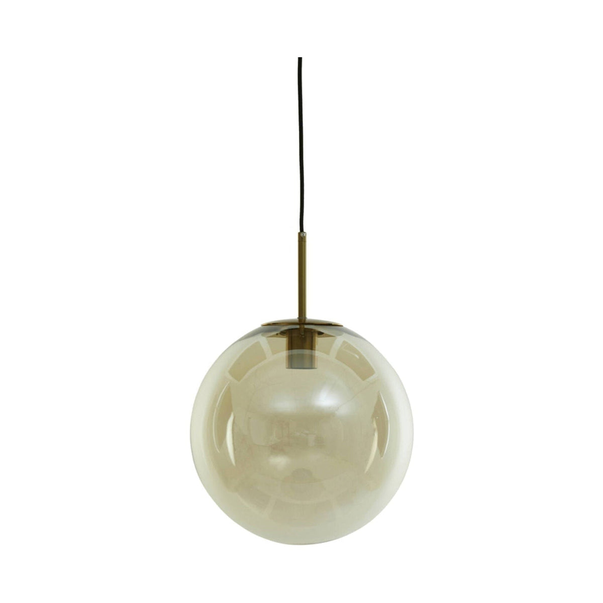 Medina Amber Glass & Gold Pendant Light 40cm