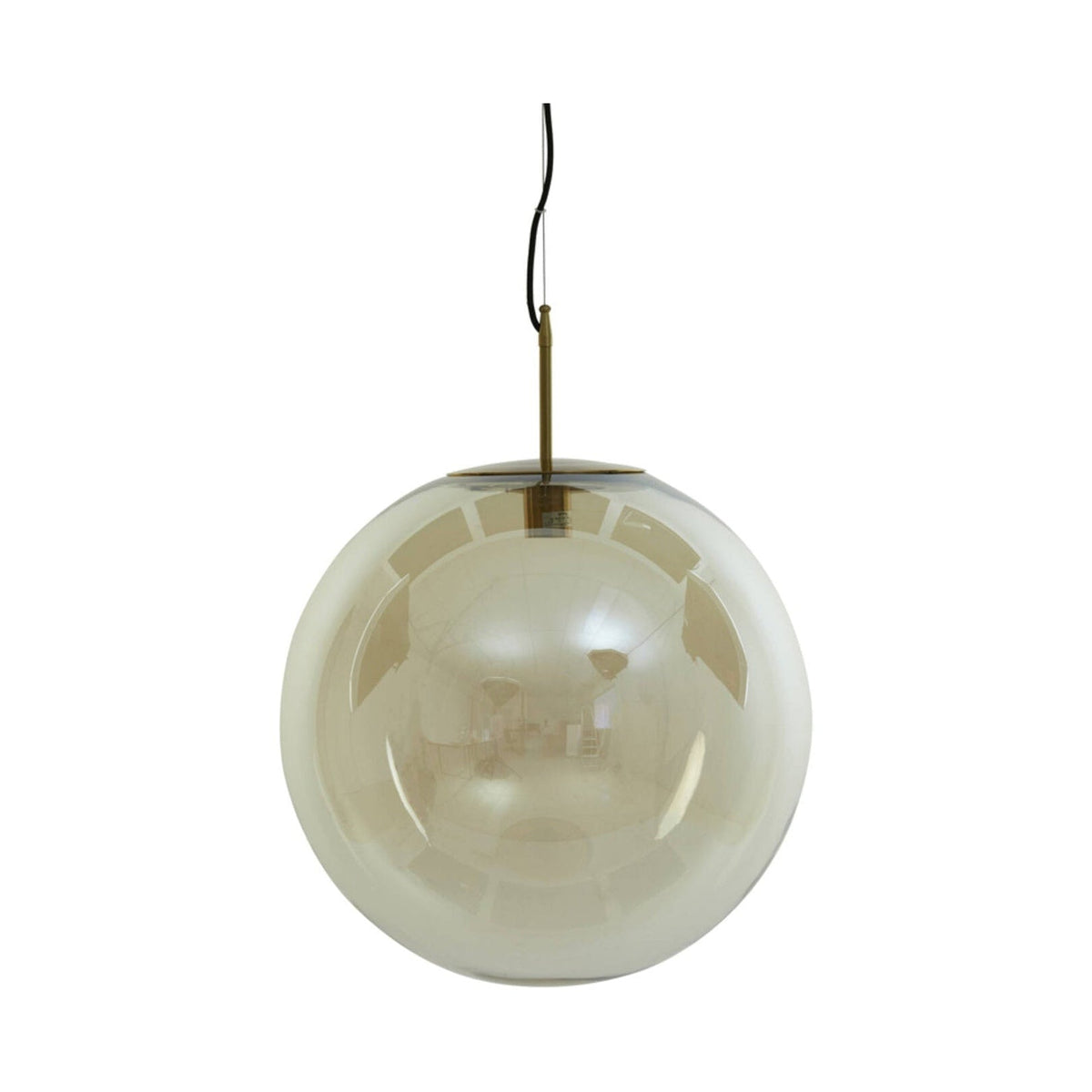 Medina Amber Glass & Gold Pendant Light 48cm