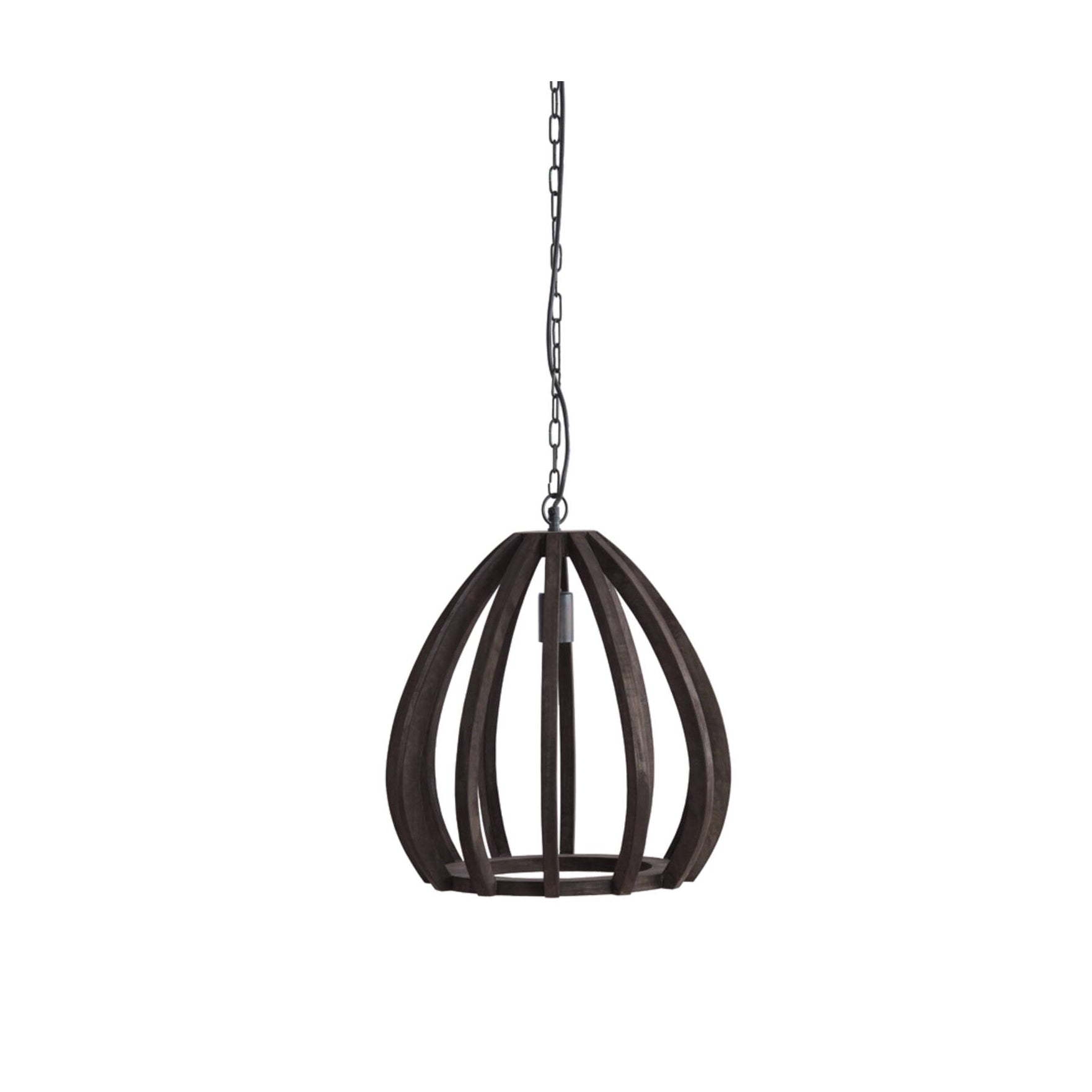 Barsia Dark Brown Wood Pendant Light 40cm