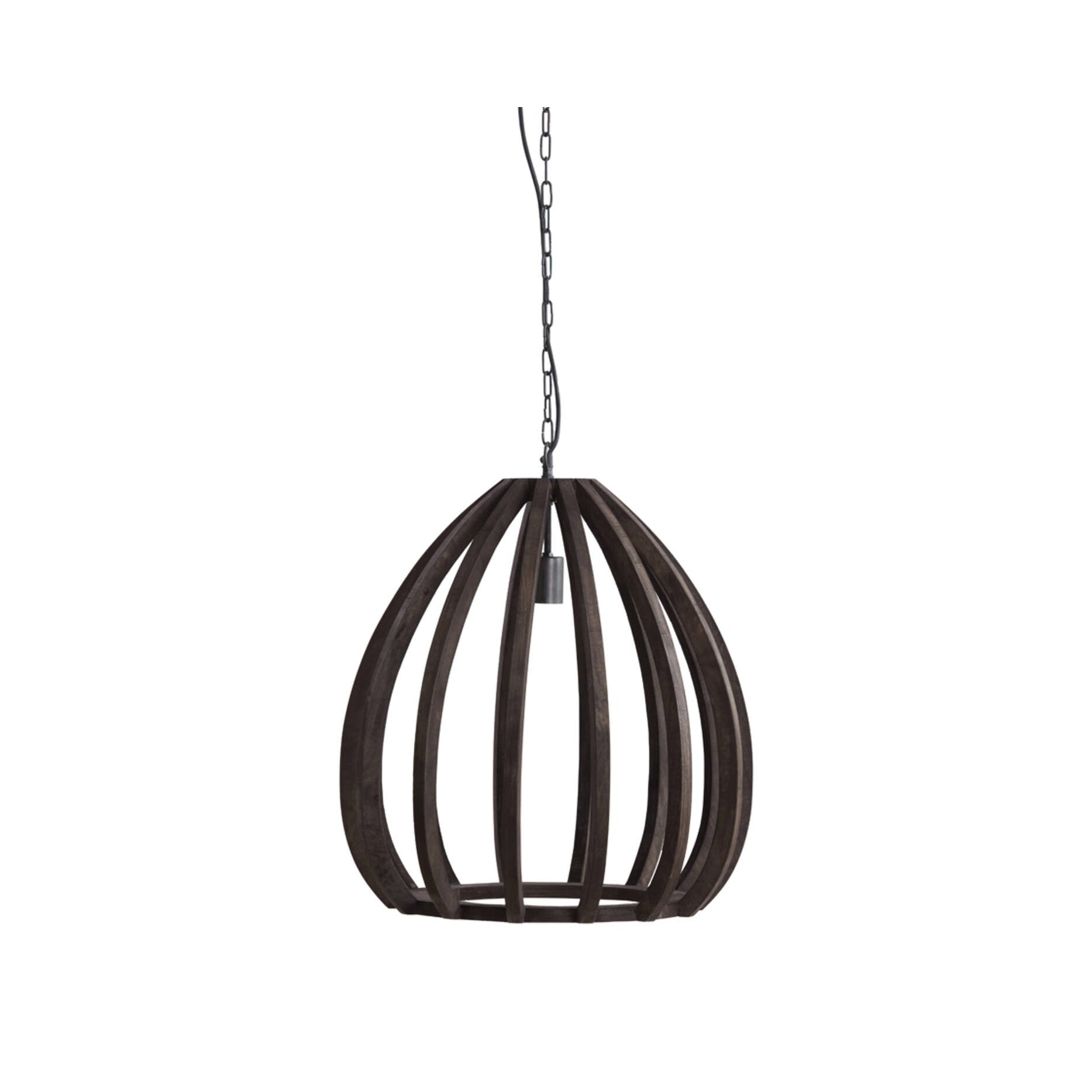 Barsia Dark Brown Wood Pendant Light 50cm