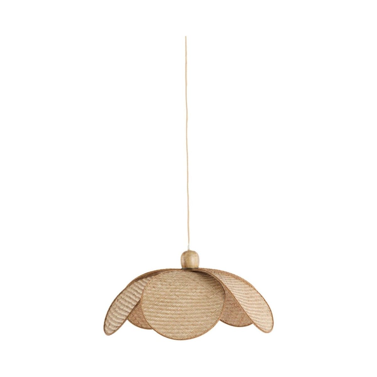 Lavrio Webbing Natural & Wood Pendant Light 48cm