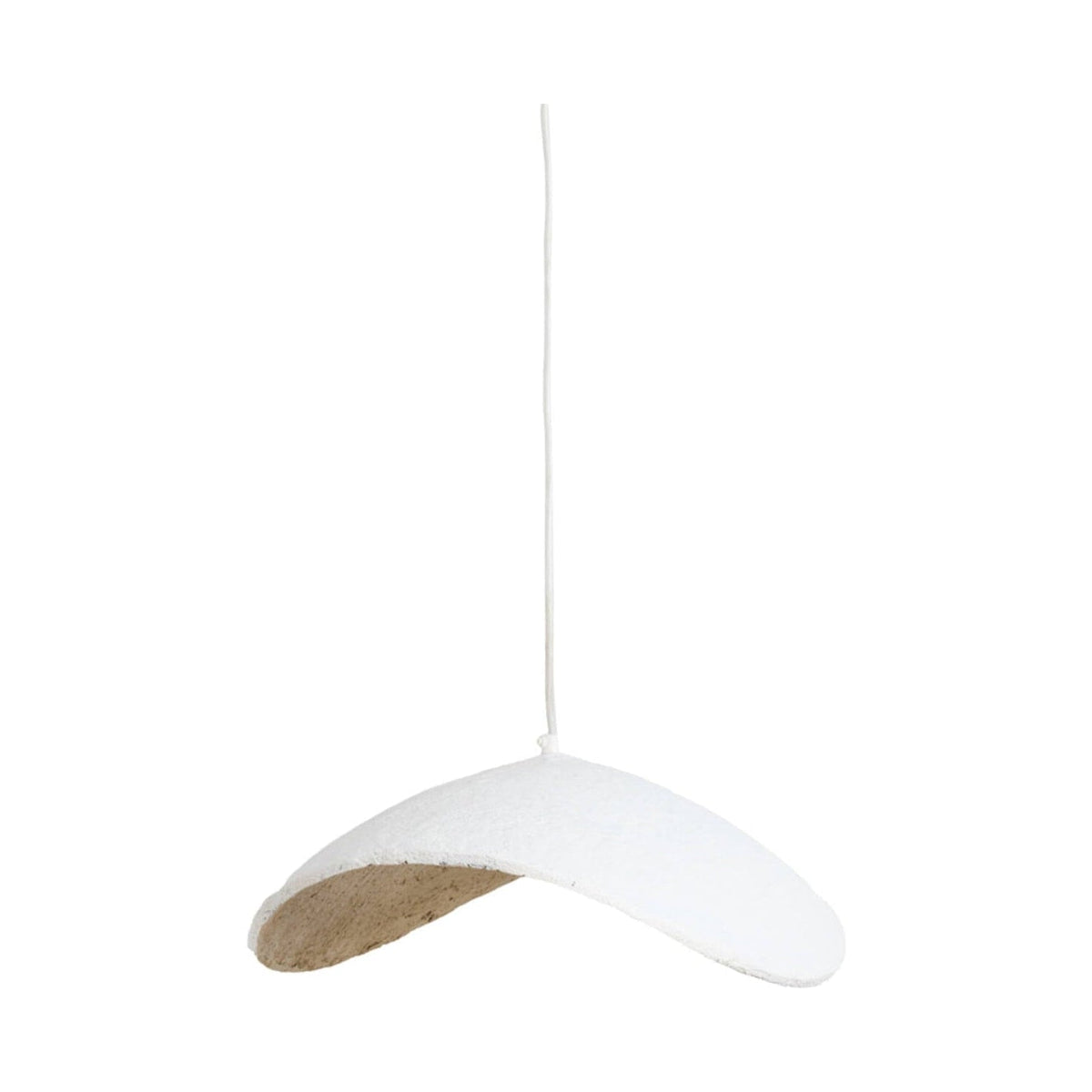 Lonia Cream & Antique Bronze Papier Mâché Pendant Light 53cm
