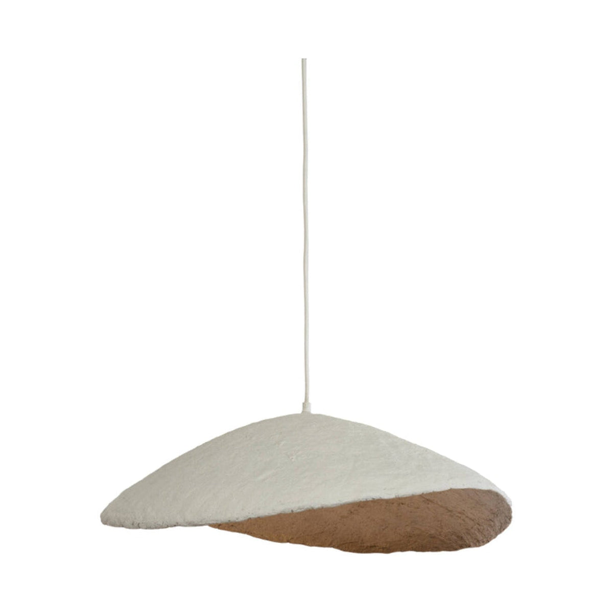 Lonia Cream & Antique Bronze Papier Mâché Pendant Light 71cm
