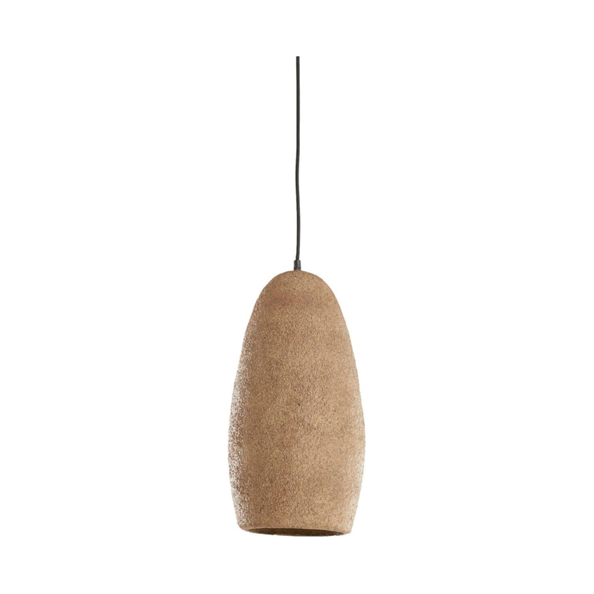 Divala Antique Dark Terracotta Papier Mâché Pendant Light 24cm