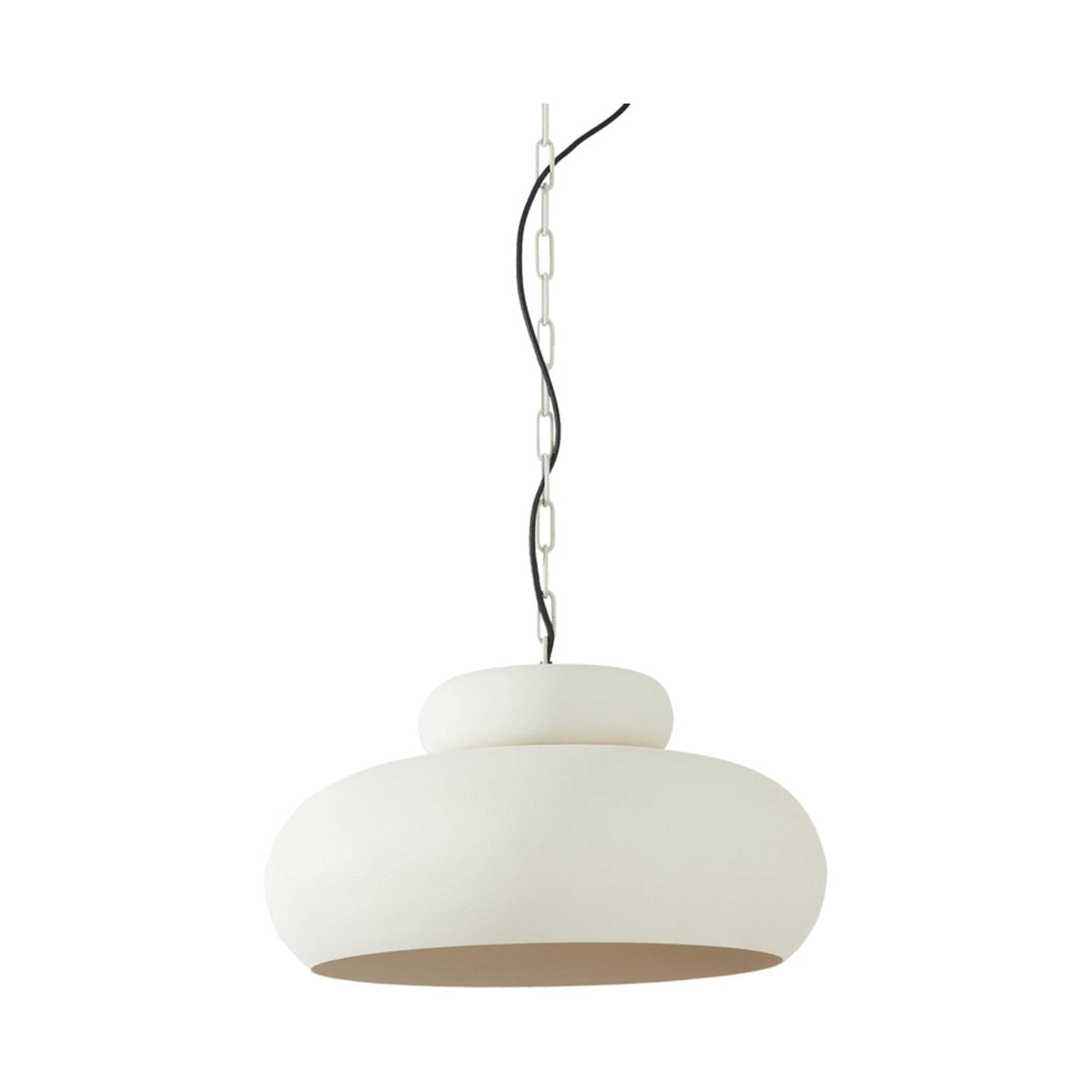 Neiva Matt Cream Metal Pendant Light 46cm