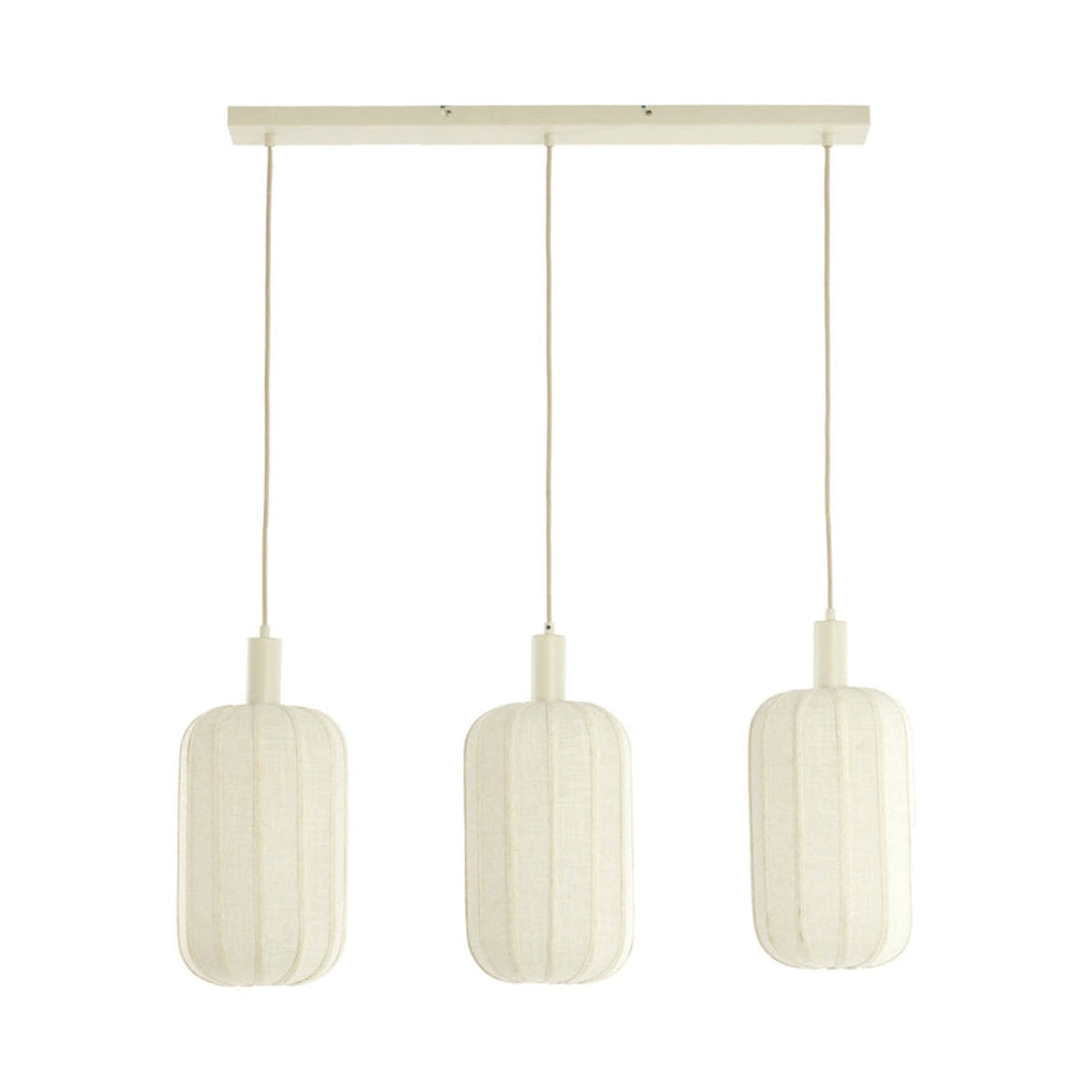 Tufia Cream Linen 3 Light Pendant Light 80cm