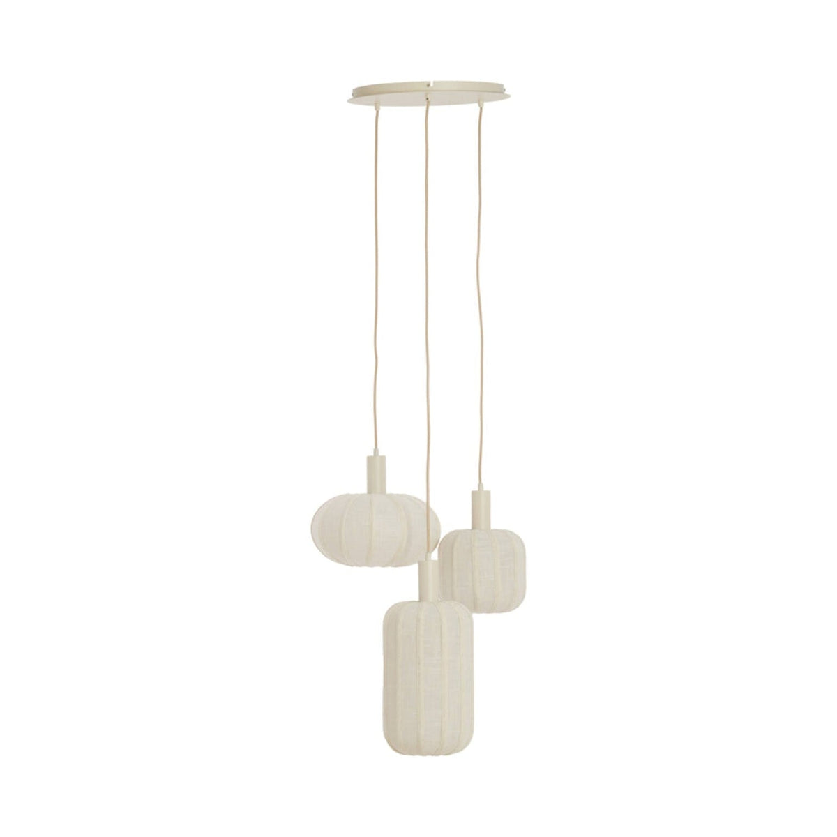 Tufia Cream Linen 3 Light Pendant Light 38cm