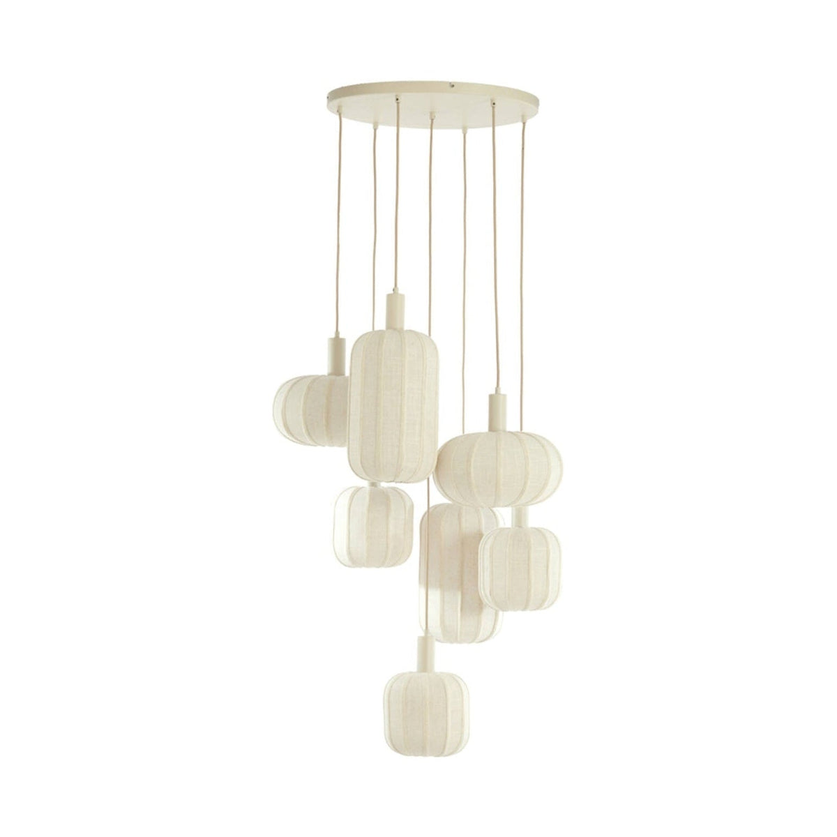 Tufia Cream Linen 7 Light Pendant Light
