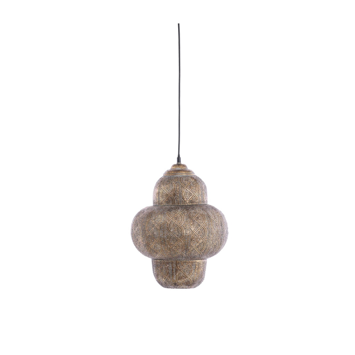 Ryota Brown Gold Metal Pendant Light 30.5cm
