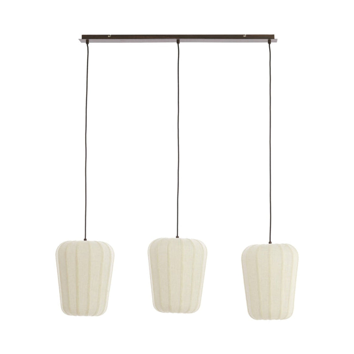 Bibury Dark Brown Wood Effect & White 3 Light Pendant Light