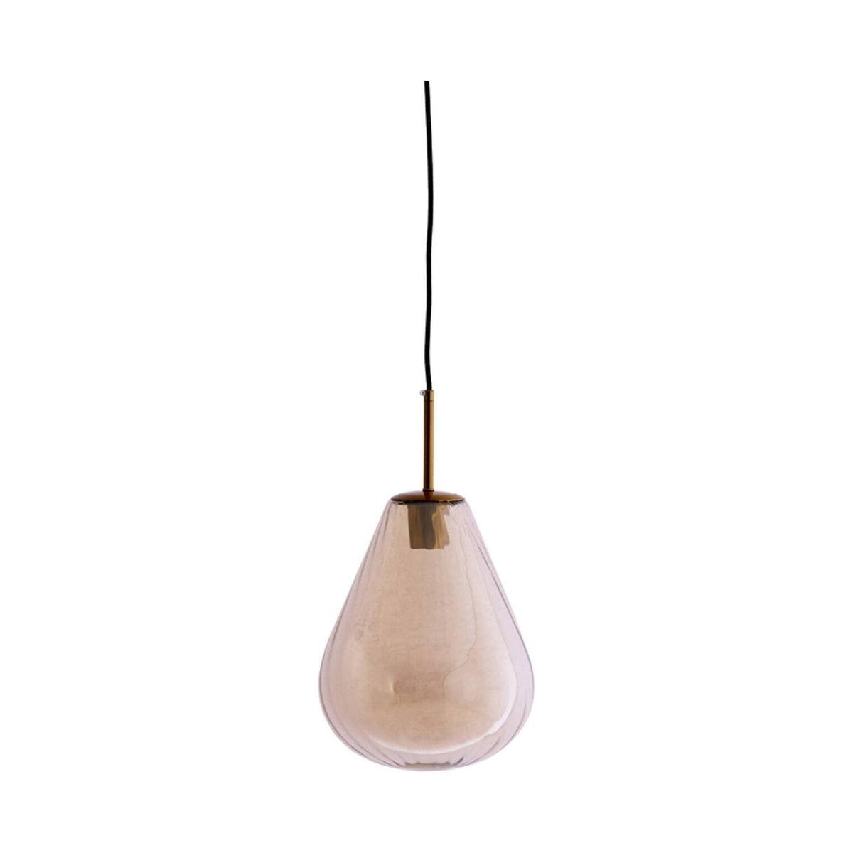 Leona Antique Bronze & Amber Glass Pendant Light 25cm