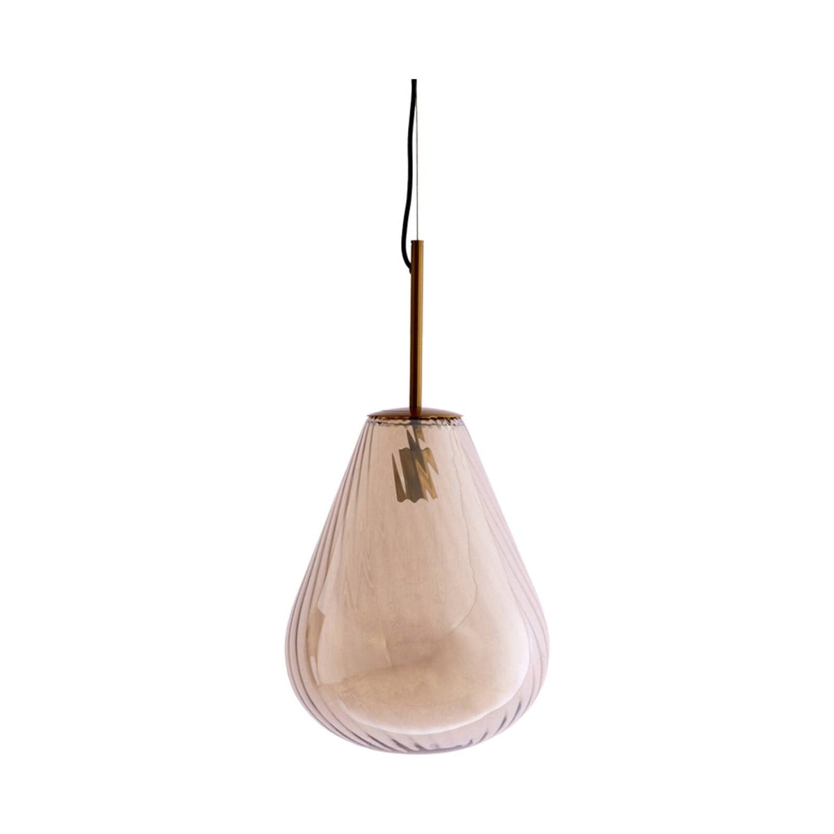 Leona Antique Bronze & Amber Glass Pendant Light 33cm