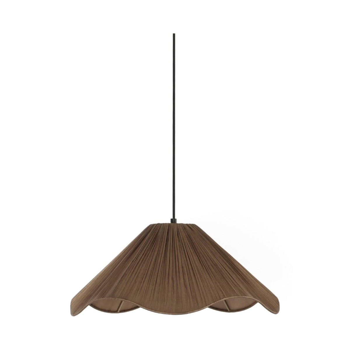 Mealha Bronze Brown Scalloped Pendant Light 45cm