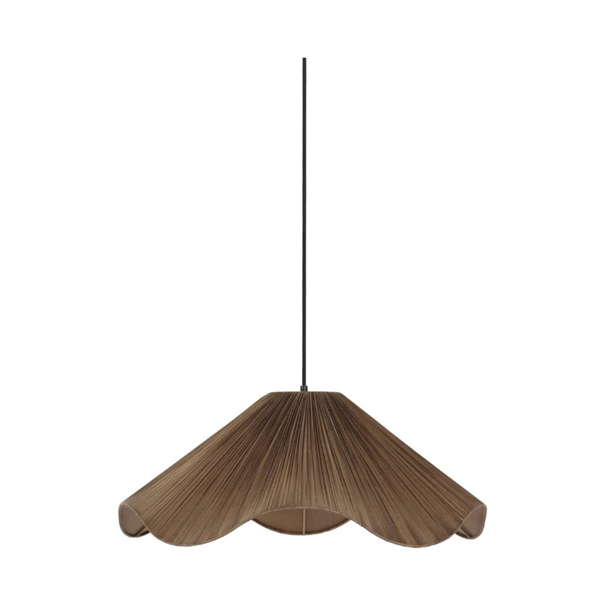 Mealha Bronze Brown Scalloped Pendant Light 60cm