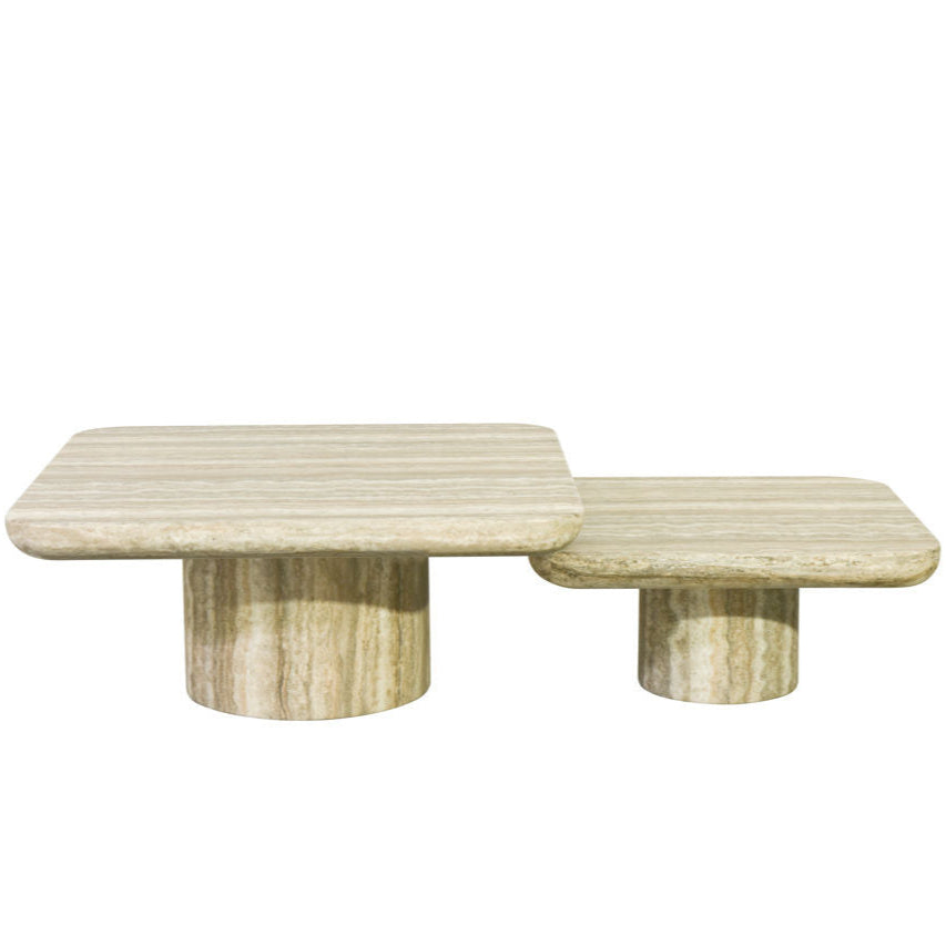 Coffee table Denizly grey faux travertine  (Set of 2)