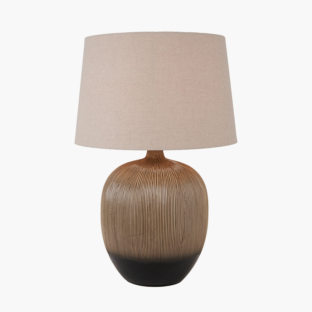 Greta Brown & Black Textured Ceramic Table Lamp