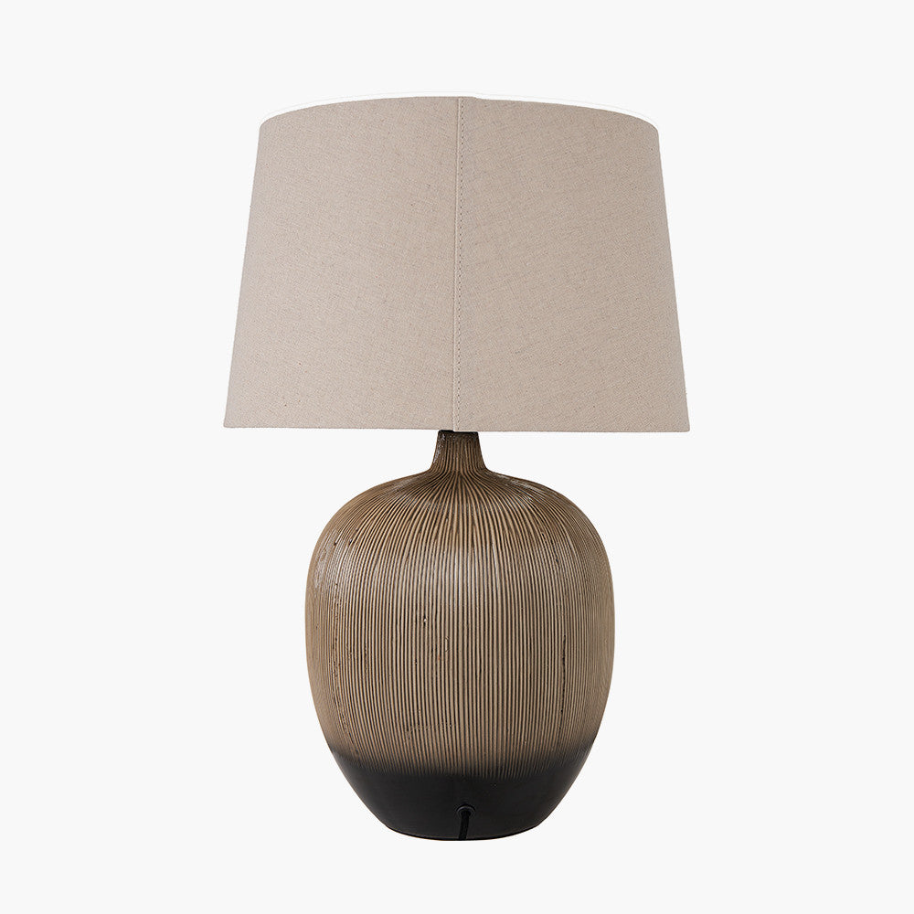 Greta Brown & Black Textured Ceramic Table Lamp
