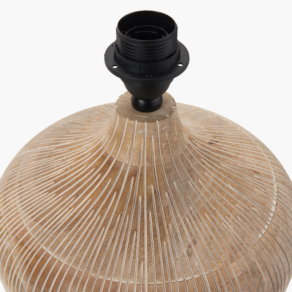 Taika White Wash Textured Wood Table Lamp - Base Only
