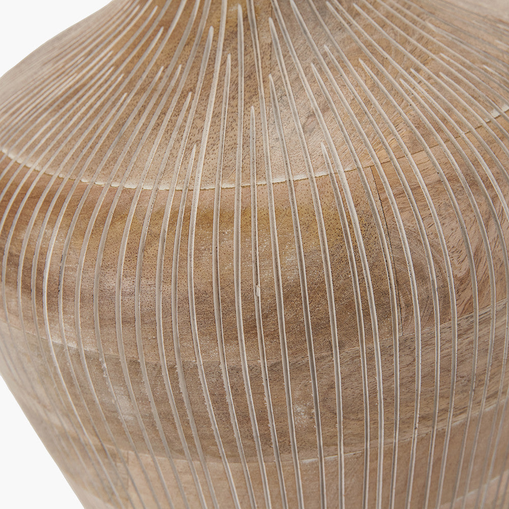 Taika White Wash Textured Wood Table Lamp - Base Only