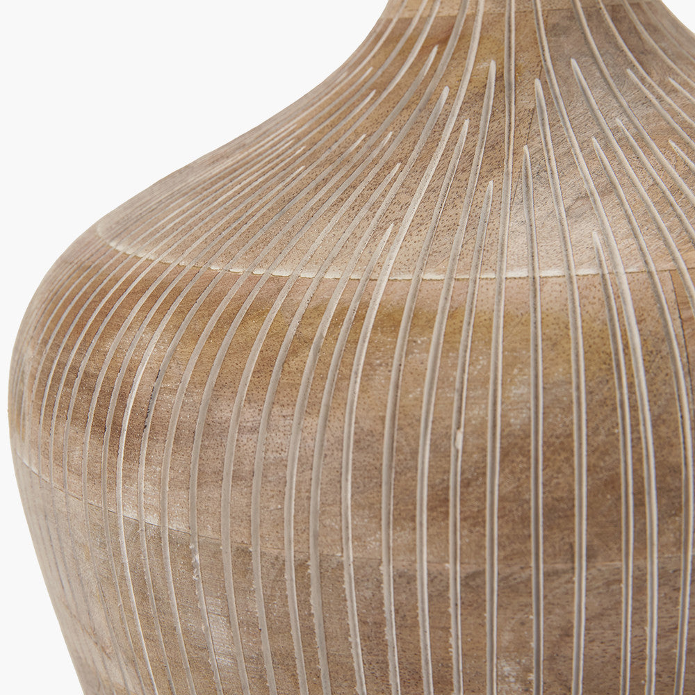 Taika White Wash Textured Wood Table Lamp - Base Only