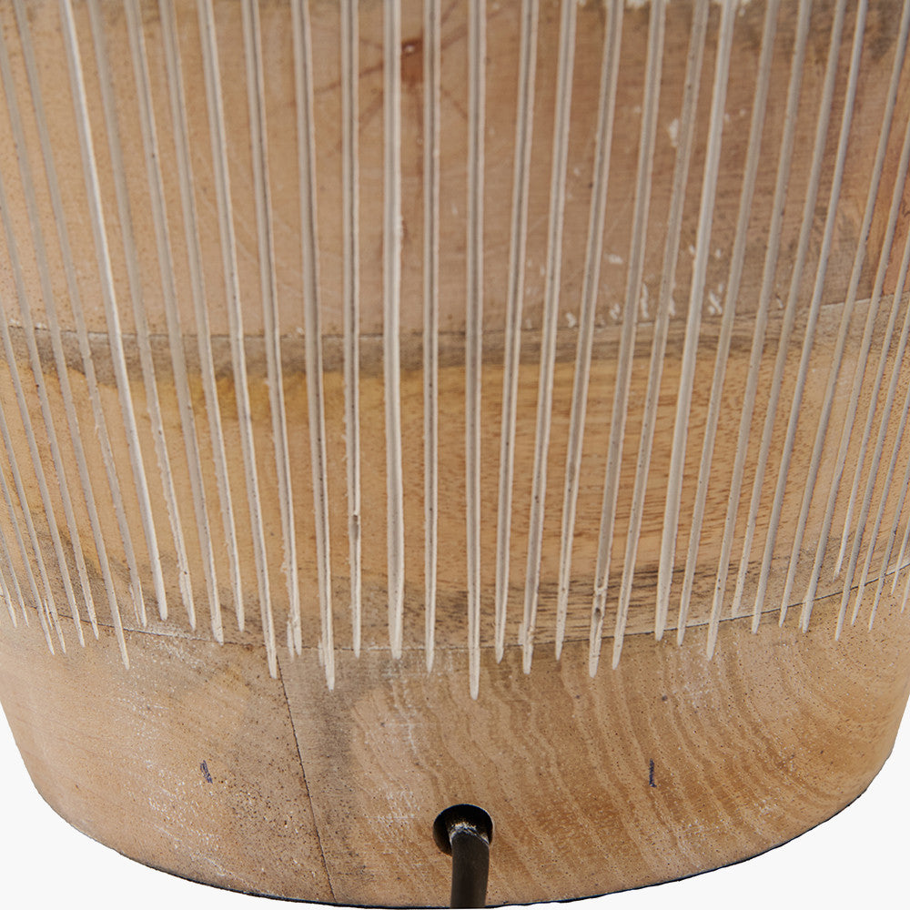 Taika White Wash Textured Wood Table Lamp - Base Only