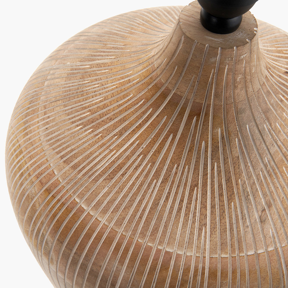 Taika White Wash Textured Wood Table Lamp - Base Only