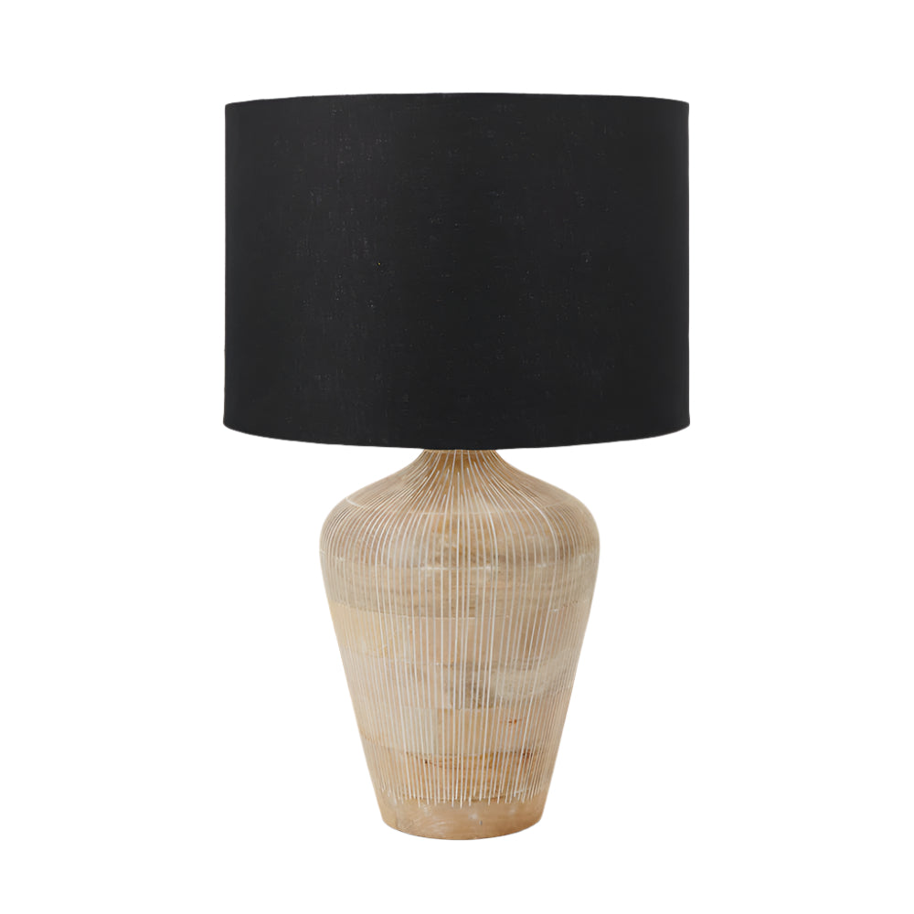 Taika White Wash Textured Wood Table Lamp - Base Only
