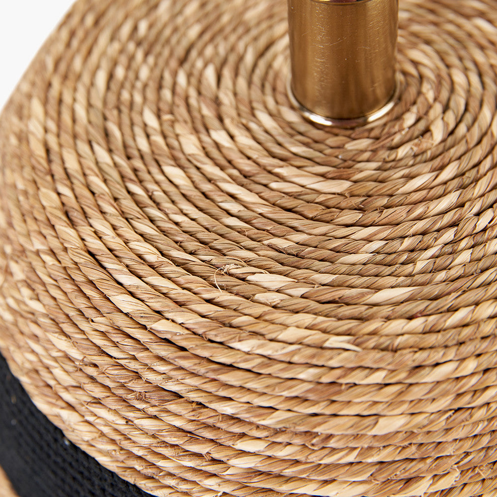 Kalutara Black & Natural Sea Grass Tall Table Lamp - Base Only