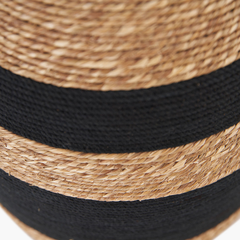 Kalutara Black & Natural Sea Grass Tall Table Lamp - Base Only