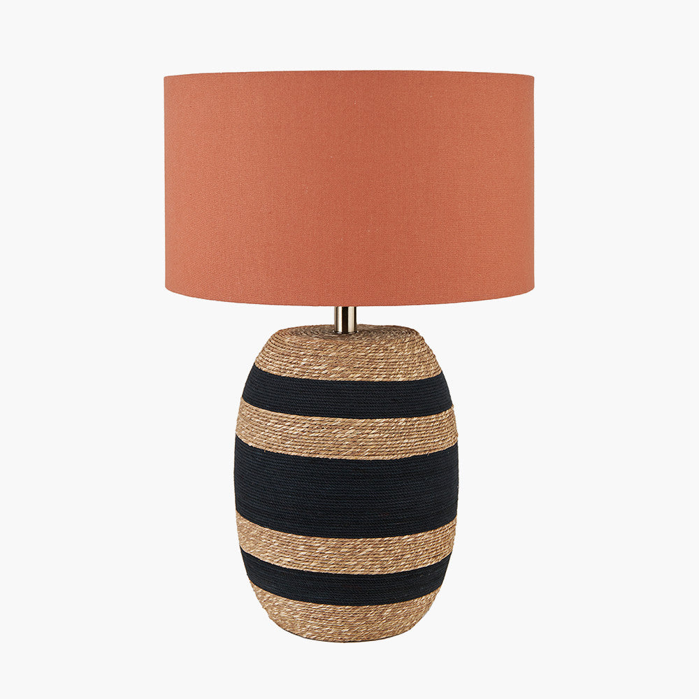 Kalutara Black & Natural Sea Grass Tall Table Lamp - Base Only
