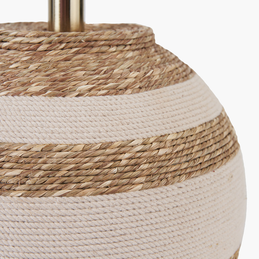 Talalla Cream & Natural Sea Grass Round Table Lamp - Base Only
