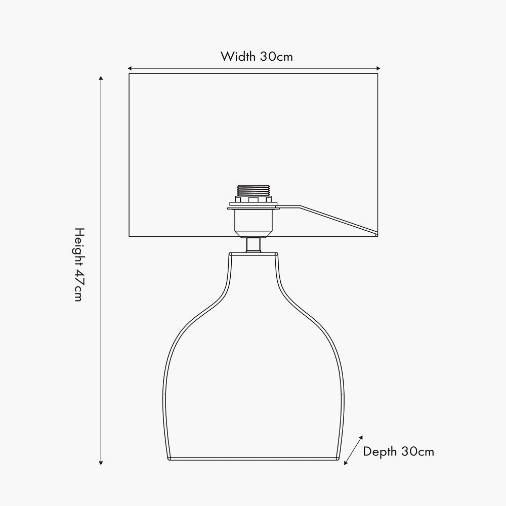 Caswell Black Rattan Cloche Table Lamp