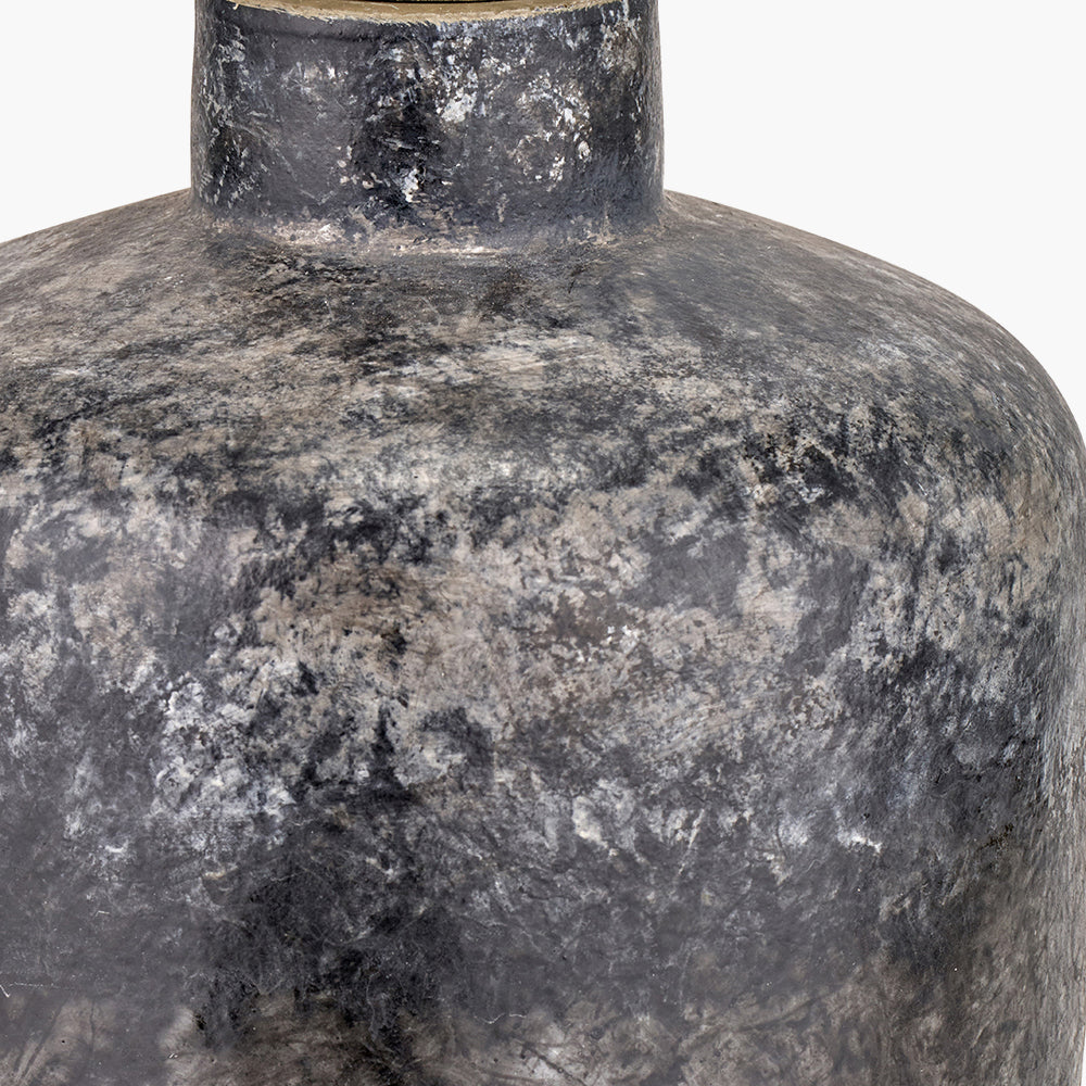 Vulcan Textured Volcanic Effect Grey Small Stoneware Table Lamp - Base Only