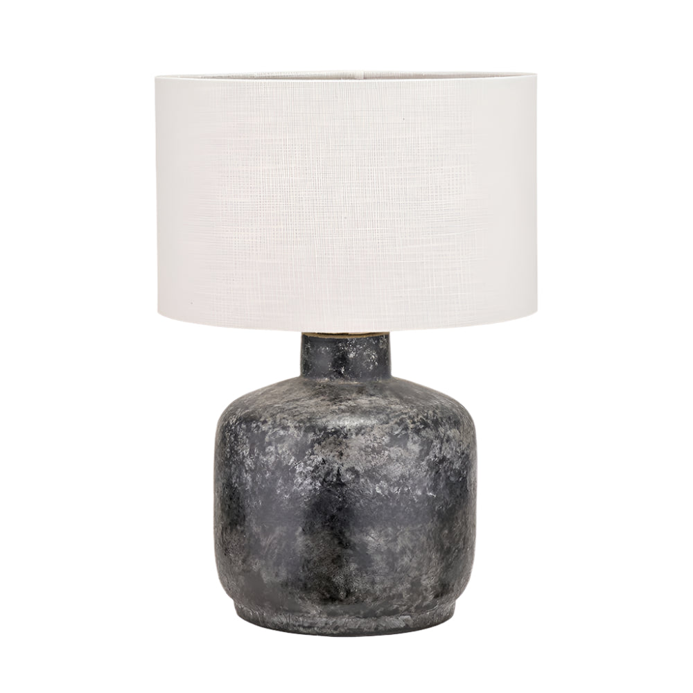 Vulcan Textured Volcanic Effect Grey Small Stoneware Table Lamp - Base Only