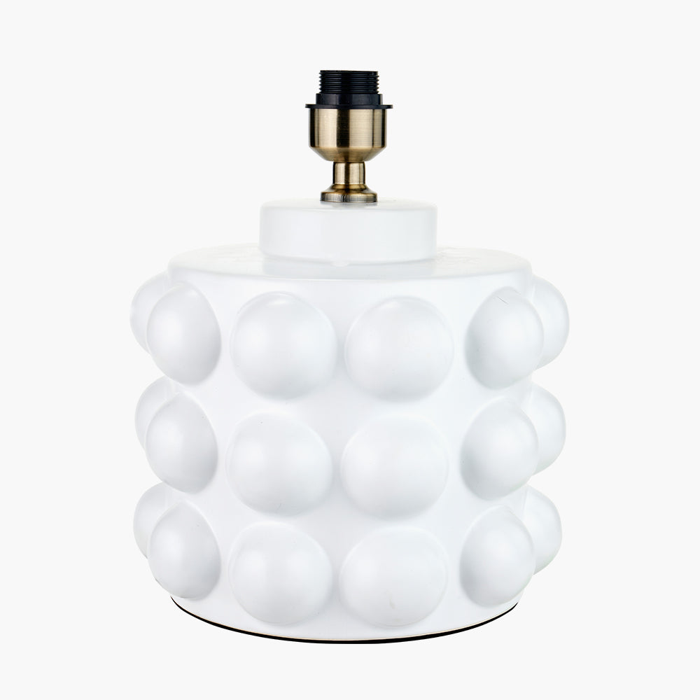 Serenity White Bobbled Ceramic Large Table Lamp - Base Only