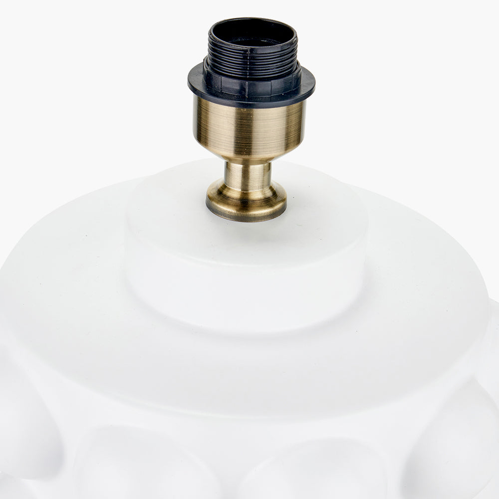 Serenity White Bobbled Ceramic Large Table Lamp - Base Only