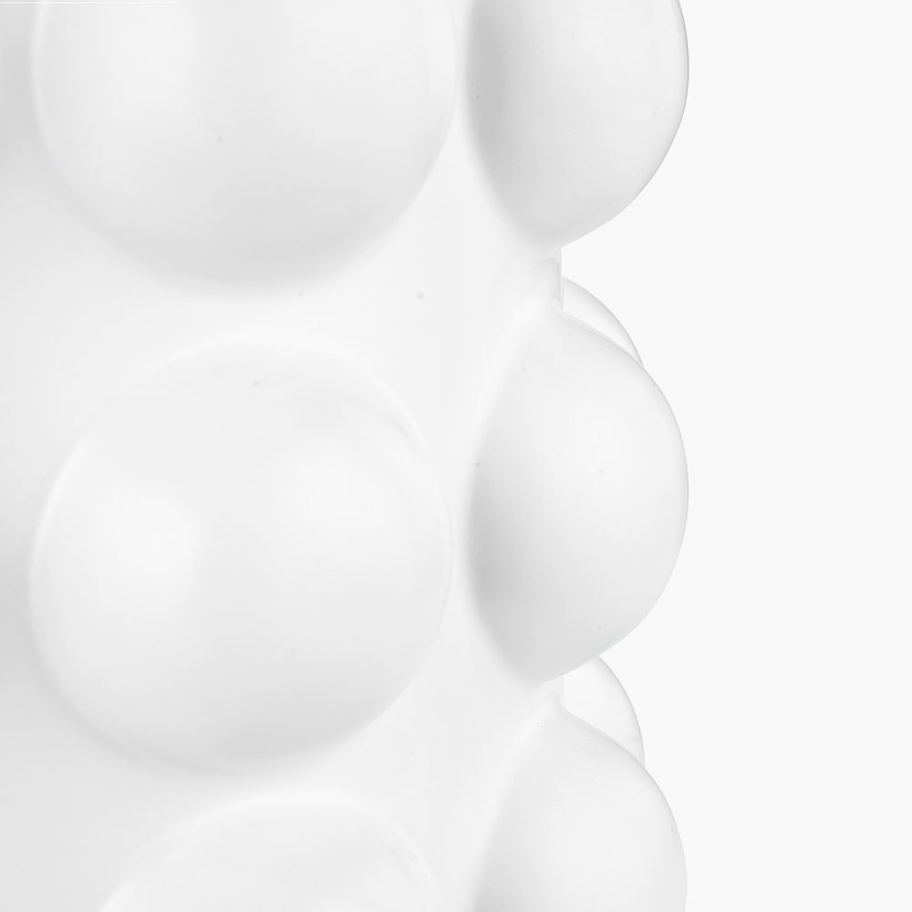 Serenity White Bobbled Ceramic Large Table Lamp - Base Only